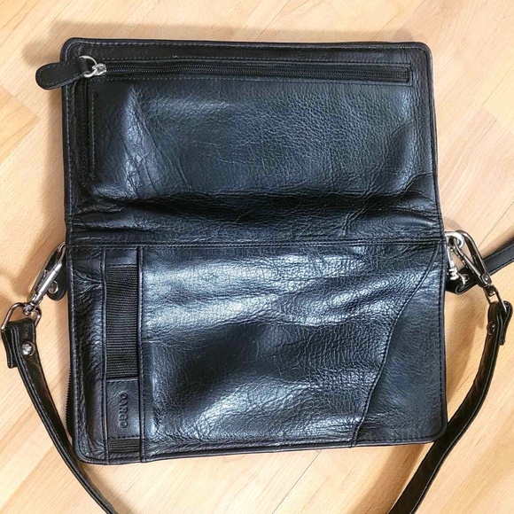 CARGO 100% Genuine Leather Mens Black Leather Messenger Organizer Clutch Bag - Picture 7 of 11